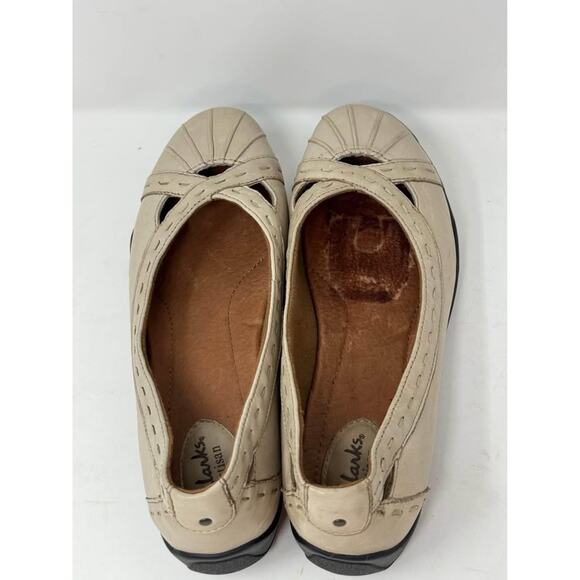 Clarks Artisan Leather Flats Balletcore Slip On Casual Shoes Comfort Walking 8 - Picture 5 of 10